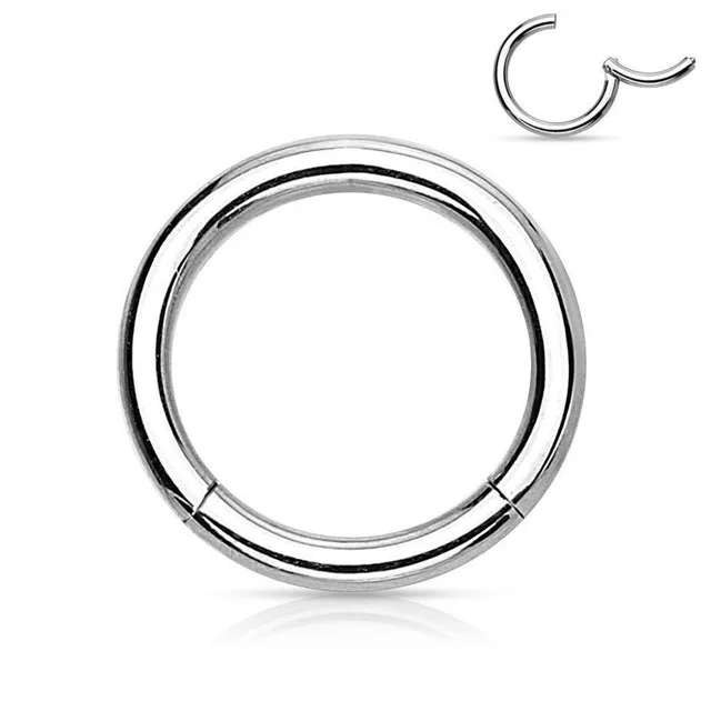 Silver 1 шт. F136 титановый шарнирный сегмент обруч кольцо для носа 16 г ниппель кликер ушной хрящ трагус Спираль пирсинг губ унисекс ювелирные изделия для тела - Окраска металла: Silver