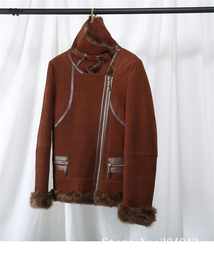ZiZhen Genuine Leather Natural Wool Liner Shorts Jacket New Fashion Winter Woman Woolen Real Fur Coat 181108-2