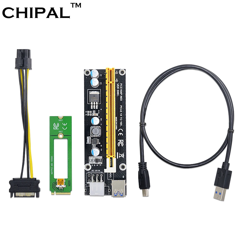 CHIPAL NGFF M.2 M ключ к USB 3 0 PCI E Райзер карта M2 USB3.0 PCIE 16X 1X удлинитель с питанием для