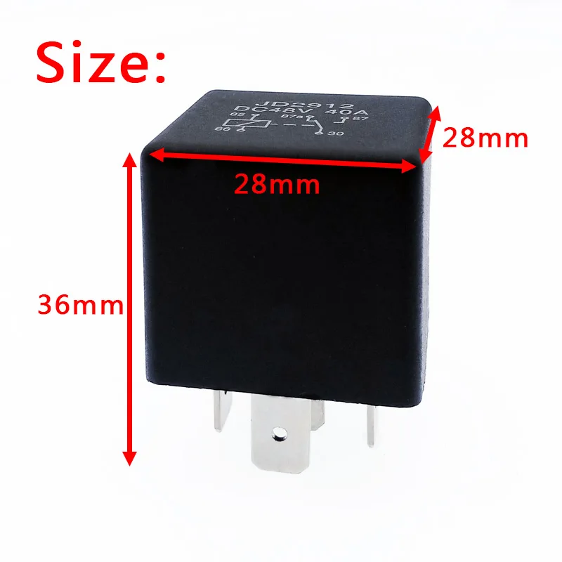 JD2912 авто реле 5 Pin AC/DC 12V 24V 36V 48V 40A катушки Мощность 1,8 Вт автомобильный Управление устройства