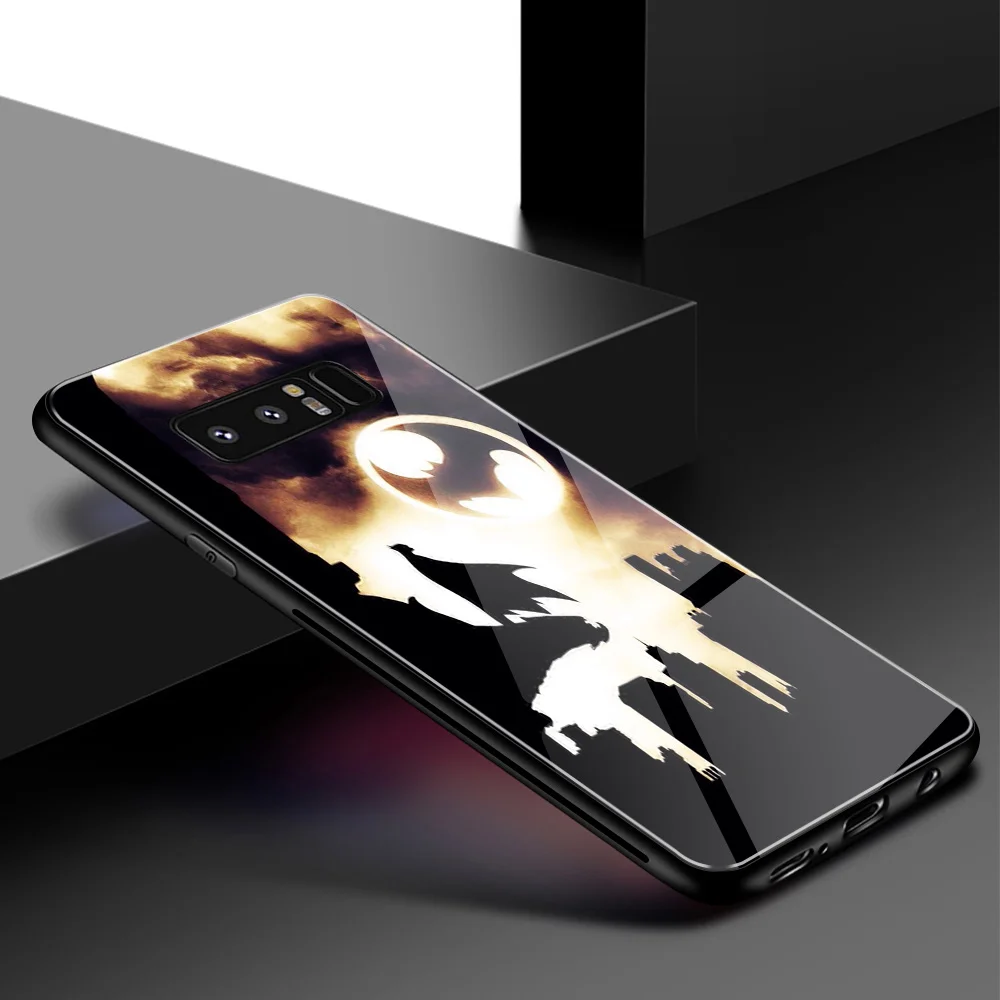 Для samsung Note 9 чехол Marvel Бэтмен Жесткий чехол на заднюю панель стекло для samsung Galaxy Note 8 9 10 S8 S9 Plus S10 plus S10 Lite