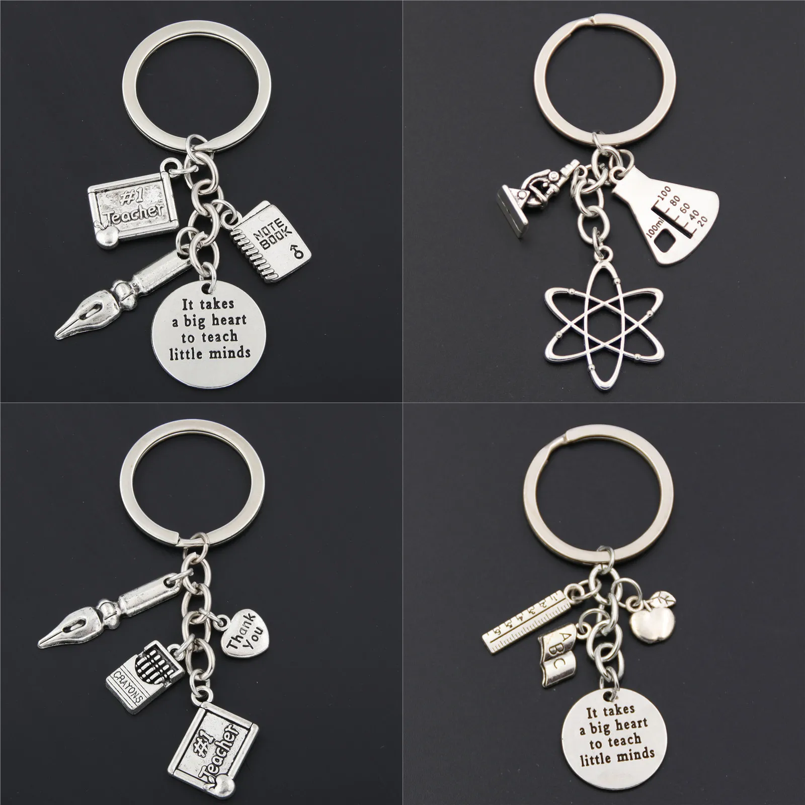 1 шт. Apple Charms слова микроскоп биологические уникальные брелки для биологии химия