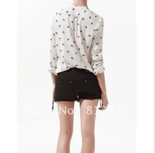 Free shipping!Hot sale!2012 Fashion Ladies leisure shirt pretty ladies blouse Womens Blouse lovely and sexy White S/M/L ld20 |
