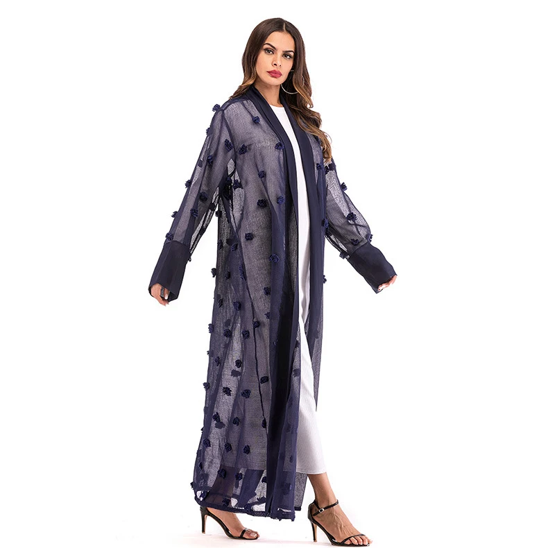 PrettyRunni взрослых цветок лоскутное кардиган исламская костюмы Мода Дубай абаи