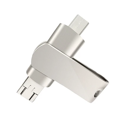 Sliver color Роскошный флеш-накопитель USB 3,0 Металл реальная емкость флеш-диск 32 Гб USB 3,0 64 Гб 16 Гб 128 ГБ Флешка Тип C для Android ноутбук ПК - Цвет: Sliver color