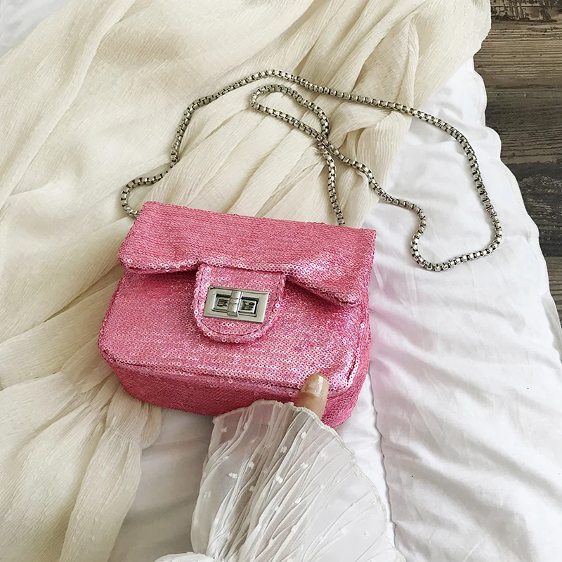 2019 модные новые женские серебряные квадратные сумки с пайетками мини сумка