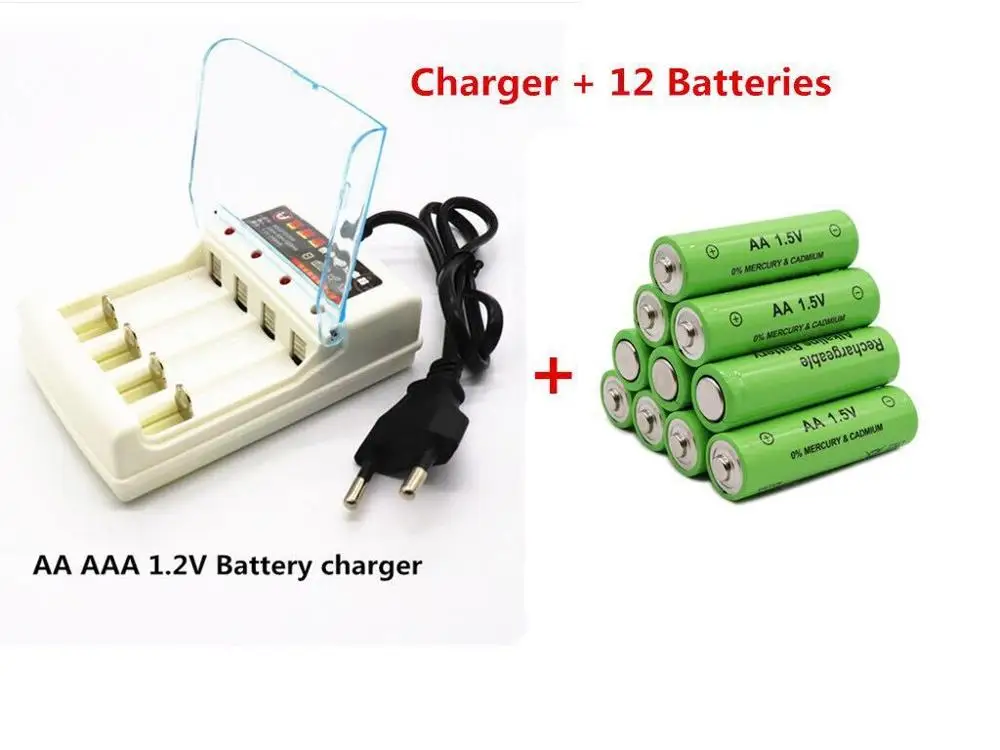 Красный Dolidada новая AA батарея 3000 1,5 V Quanlity аккумуляторная батарея AA 3000mAh BTY Ni-MH 1,5 V аккумуляторная батарея+ зарядное устройство - Цвет: Красный