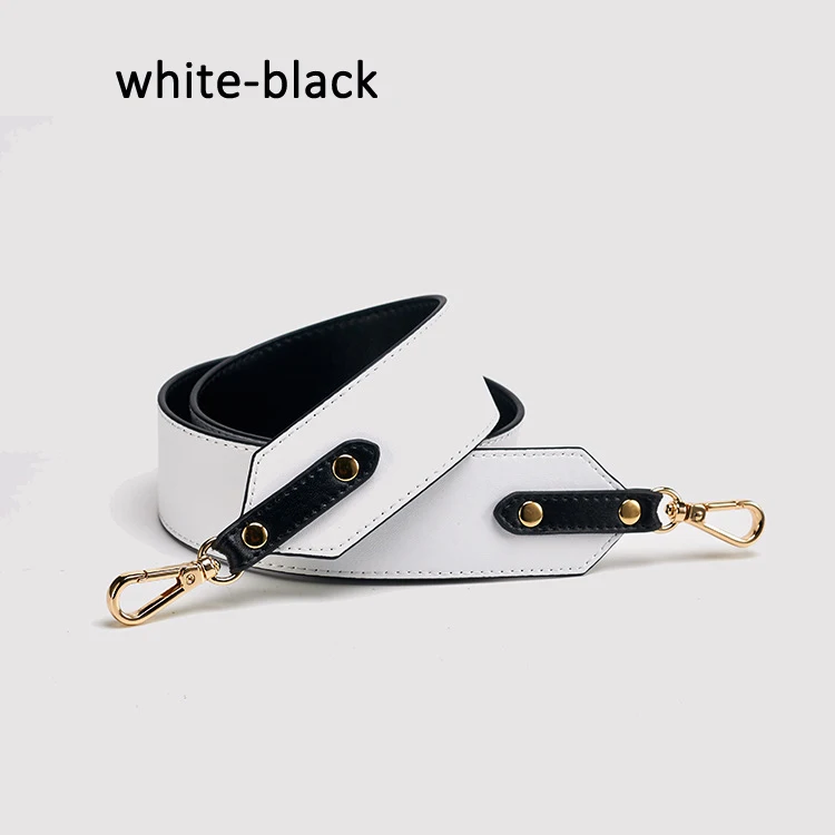 white black Новая мода Натуральная кожа Широкие ремни 98*4,6 см Замена сумки через плечо ремень аксессуары - Цвет: white black