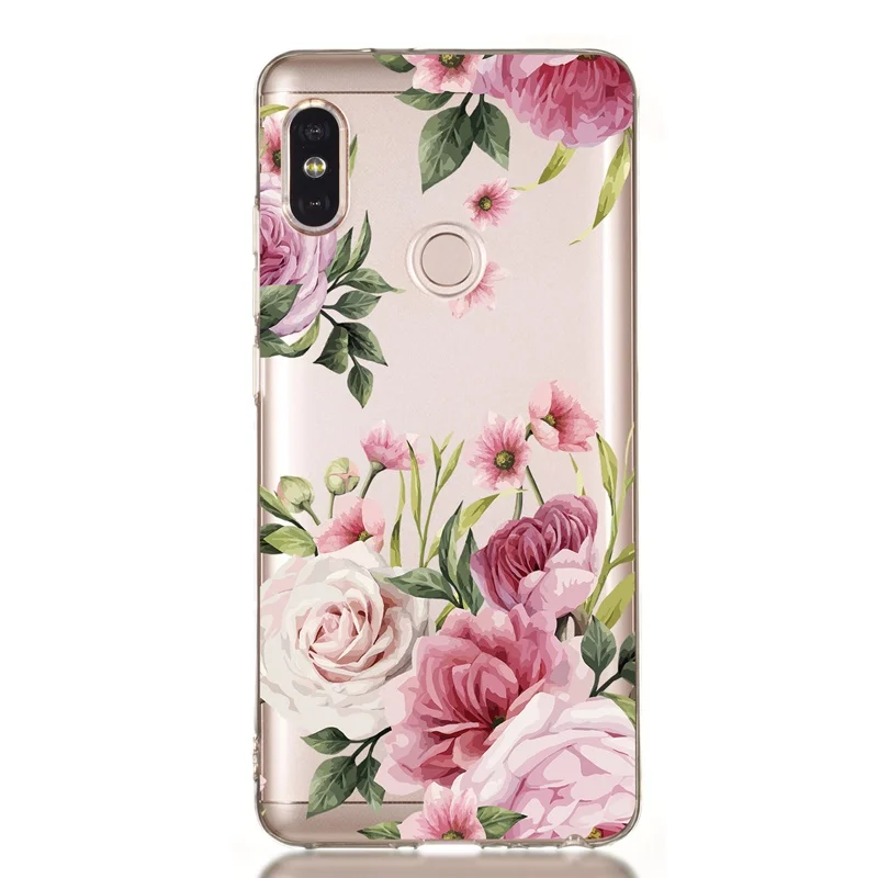 Чехол для Xiaomi Redmi Note 5 Pro прозрачный чехол из ТПУ с цветочным рисунком Ультратонкий