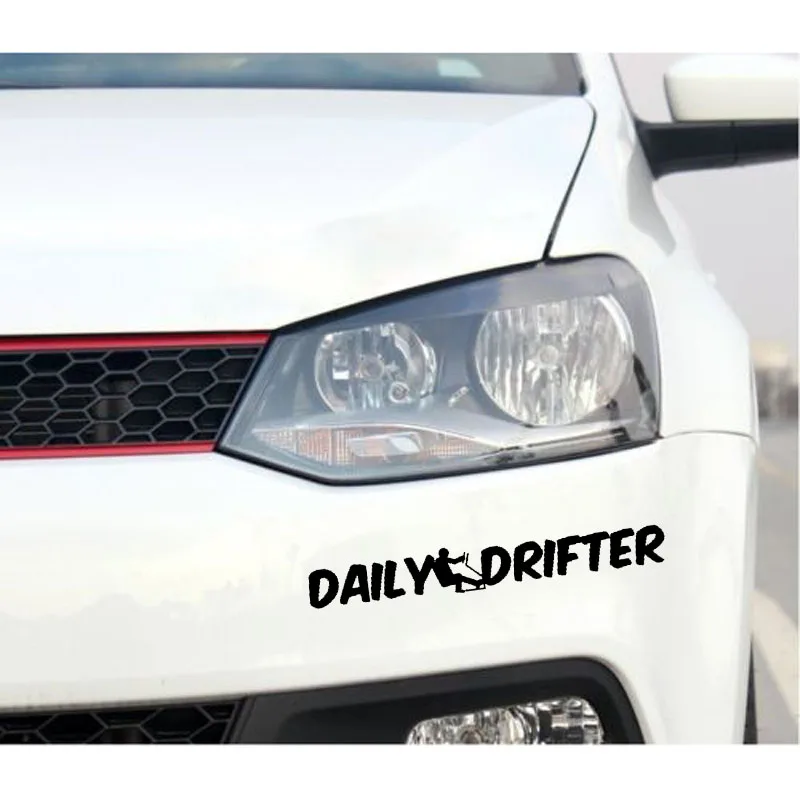 QYPF 17.7cm*2.3cm DAILY DRIFTER DRIVING MAN Fashion Vinyl Car-styling Car Sticker Decal Black Silver C15-1196 | Автомобили и