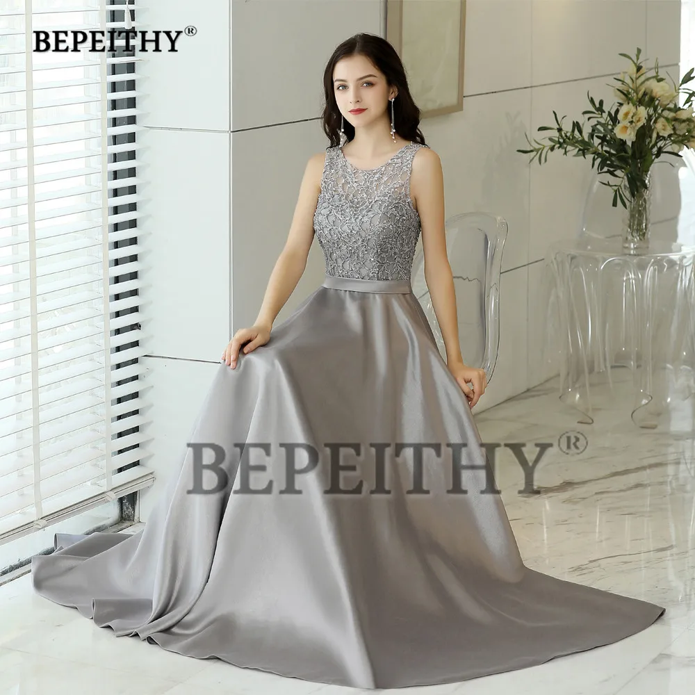 2021 Vestido De Festa длинное вечернее платье с круглым вырезом кружевной топ бусинами
