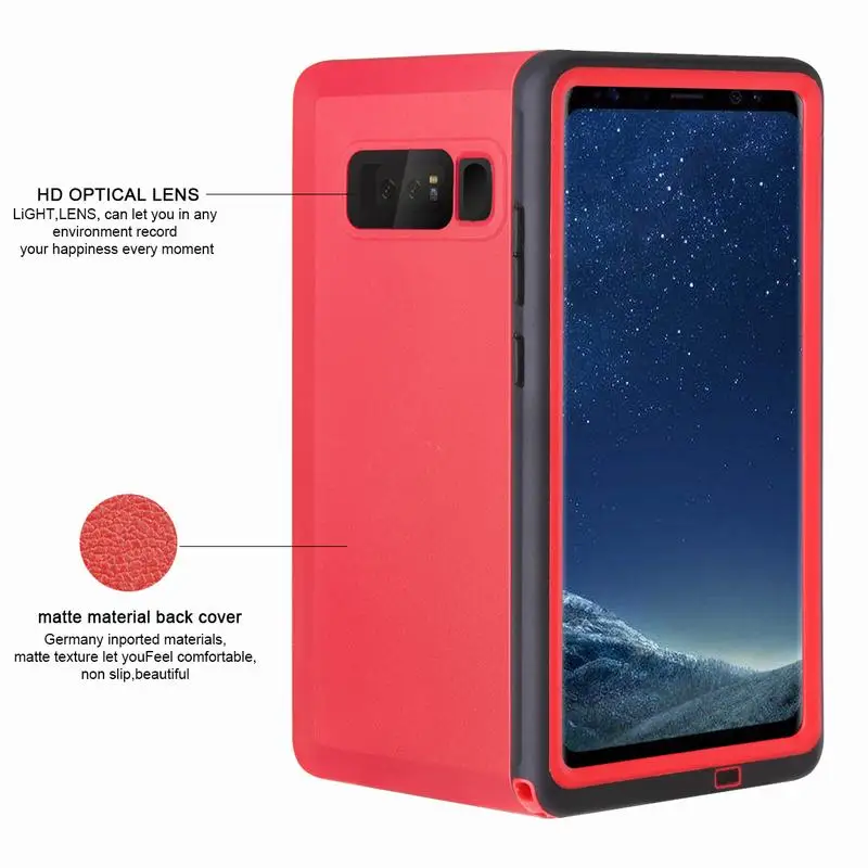 Waterproof Case For Samsung Galaxy Note 8 Luxury Original 360 Full Protection Matte Cover Shockproof |