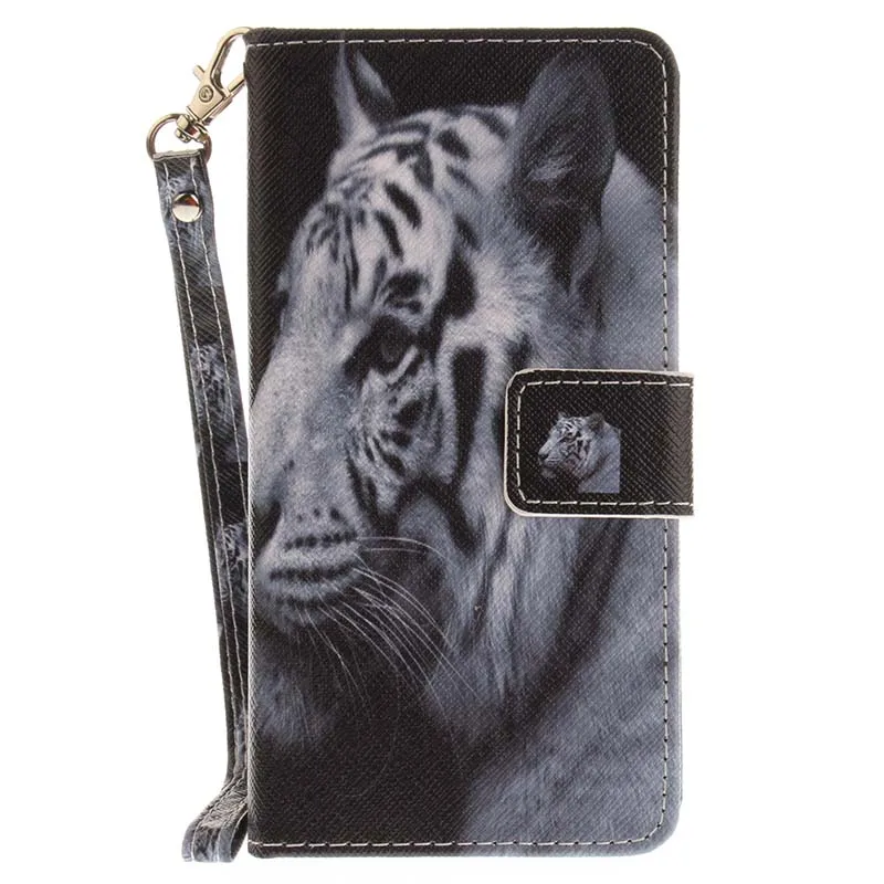 White Tiger Кожаный чехол-бумажник с рисунком для iPhone XS, XR, X, 8, 7 Plus, 5, 5S, SE, 6 S, 6, флип-чехол со слотом для карт, чехол для iPhone XS Max, чехлы - Цвет: White Tiger