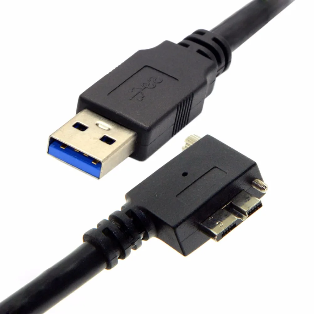Левый угловой удлинитель USB 3 0 A Male To Micro B с запорными винтами для мобильного