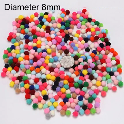 8mm mixed 500pcs В переменного тока, 50-500 шт. помпон мини мягкие помпоны Пушистый Плюшевый мяч детские игрушки ручной работы Свадебный Декор Сделай Сам ремесленные принадлежности 8/10/15/20/25/30 мм - Color: 8mm mixed 500pcs