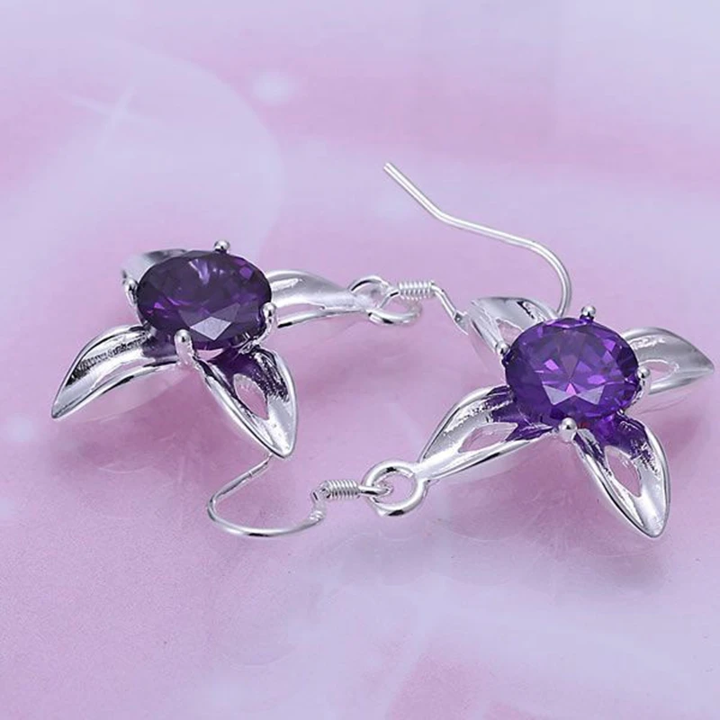 Модные ювелирные изделия для женщин покрытые серебром 925 пробы Серьги в виде