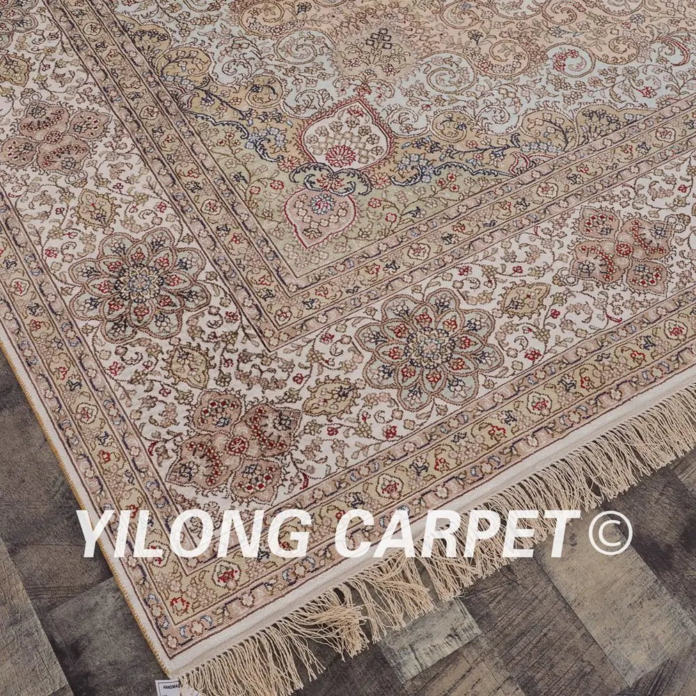 Koop Yilong 9'x12 'Handgeknoopte Perzische Tapijten Turkse Medaillon Silk Tapijten (LH167A9x12)