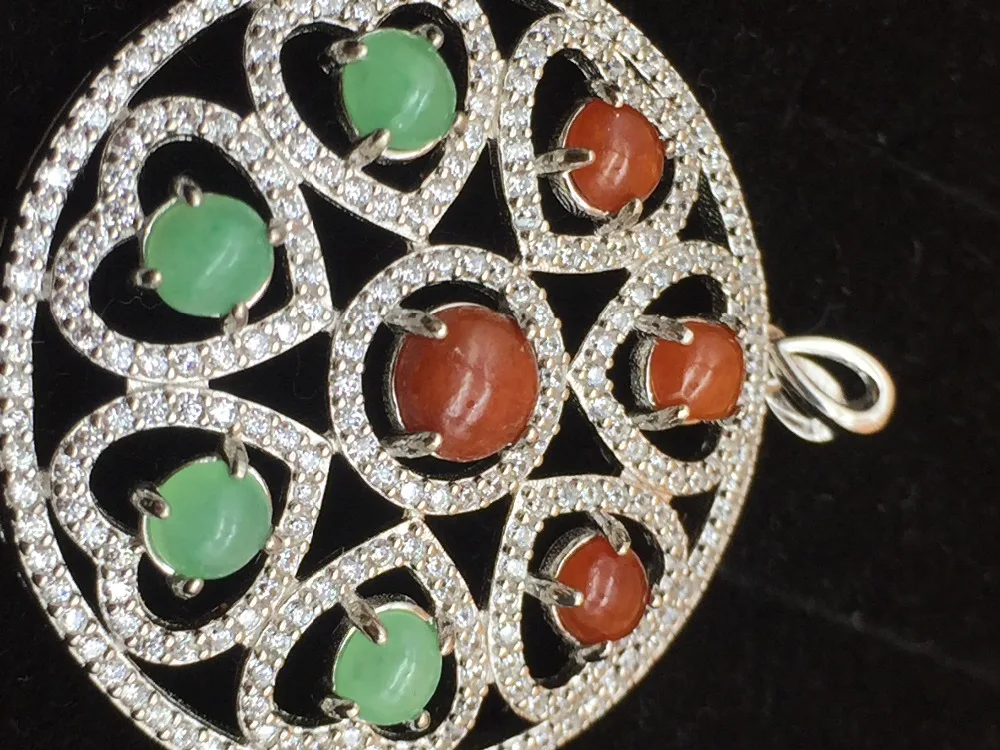 Fine Jewelry Myanmar Natural Emerald 925 Silver Women's Necklace Pendan | Украшения и аксессуары