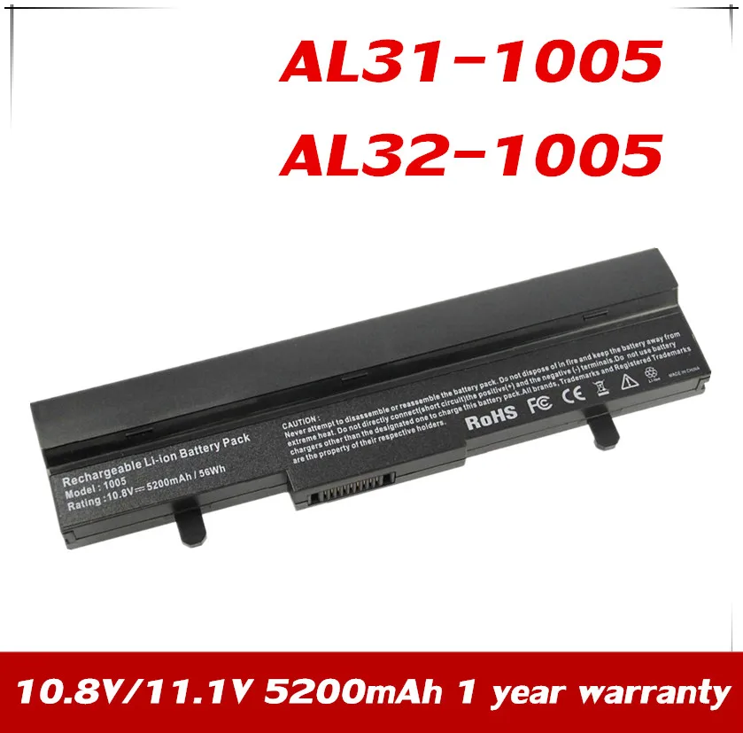 

7XINbox 10.8V 5200mAh AL31-1005 AL32-1005 Battery For ASUS Eee PC 1001 1005 1101 1001P 1005H ML31-1005 ML32-1005 PL32-1005