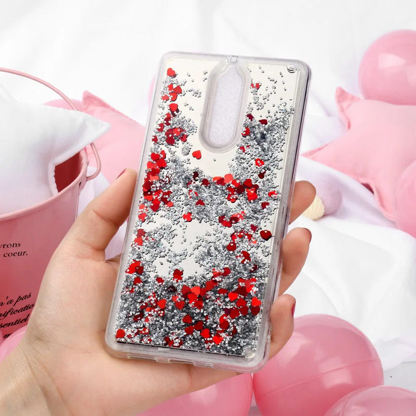 04 Зеркальный жидкий силиконовый чехол s для Nokia 8 чехол Мягкий ТПУ чехол для Nokia 6 3 TA-1000 защитные чехлы зеркальные зыбучие пески - Цвет: 04