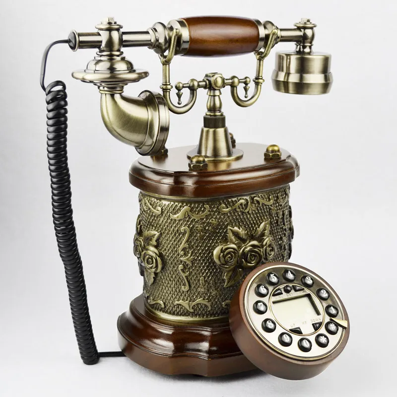 Free shipping European antique wood telephone phone retro factory outlets | Обустройство дома