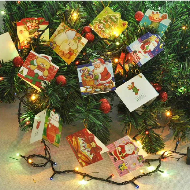 20 шт. детские поздравительные открытки разные стили санта клауса мини подарок