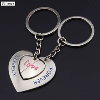 hot women heart shaped couples top quality car key ring business charm accessories new men best gift jewelry k1912