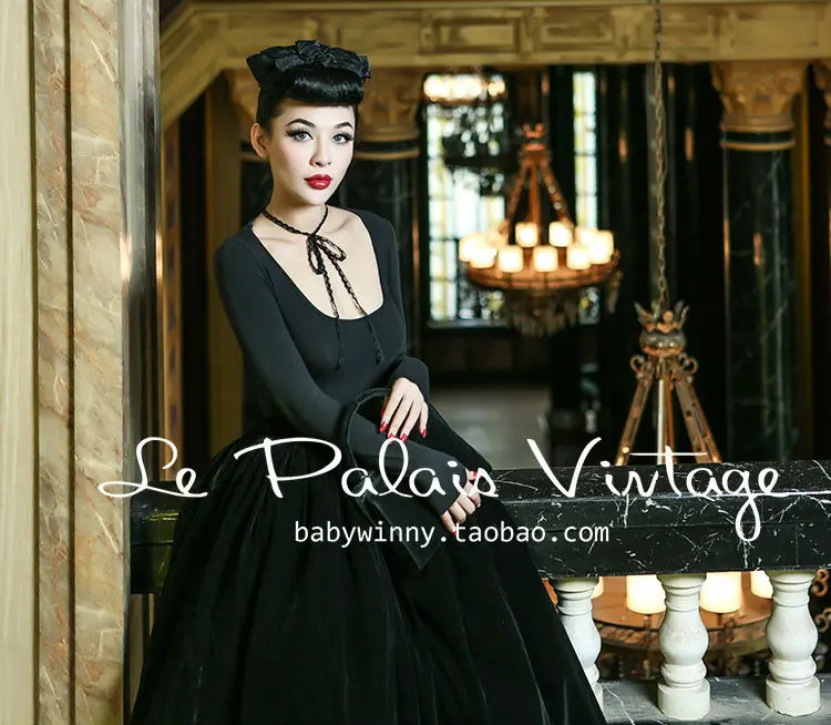 Le Palais Vintage limited sexy low cut lace sleeve conjoined tight jumpsuit