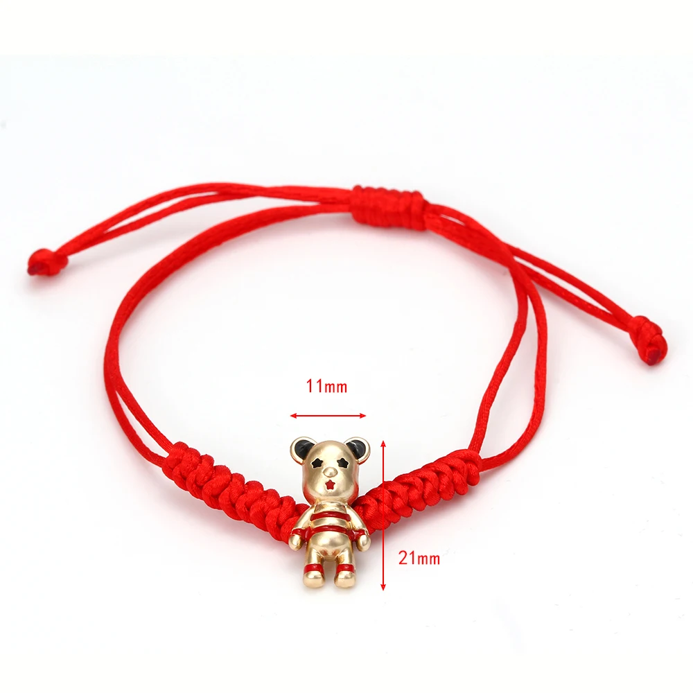 Wish Card красные браслеты на удачу для женщин и мужчин милый Медведь Кролик Свинья