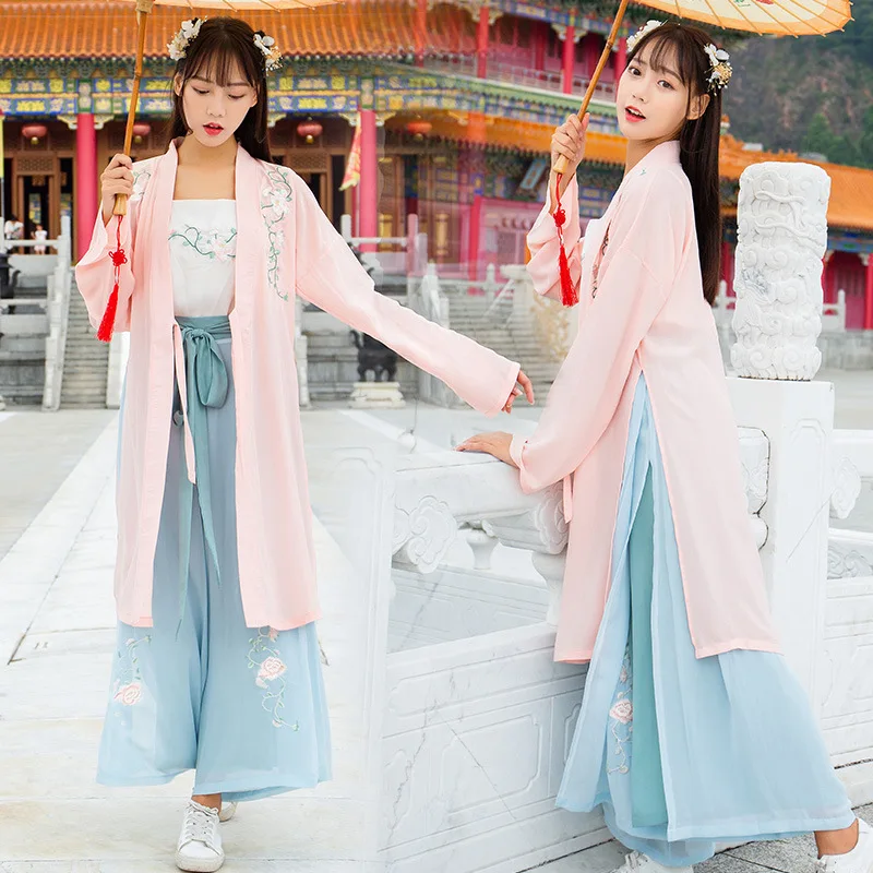 Hanfu/женское летнее платье юбка для девочек в древнем стиле Улучшенный