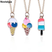 nostalgia hip hop ice cream colorful jewelry kids necklace enamel cute food accessories womens jewellery