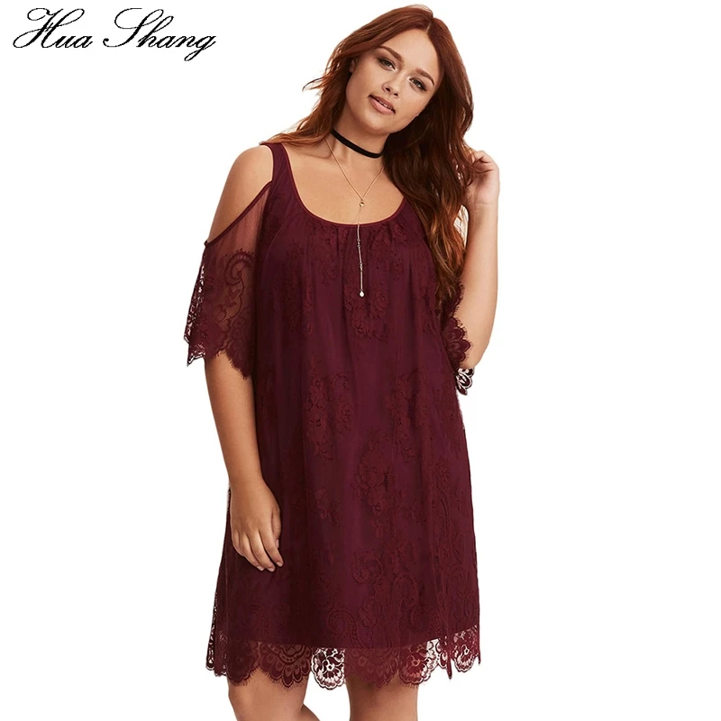 XXXL плюс Размеры Cold Shoulder Dress белый Для женщин Лето O шеи Половина рукава Кружева вечерние сексуальные мини-платье Клубная одежда Туника пляжные наряды