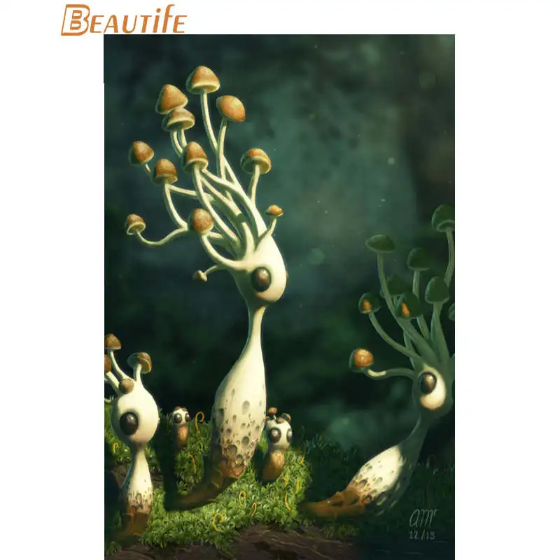 Custom Mushroom Poster Cloth Silk Home Decoration Wall Art Fabric Print 30X45cm 40X60cm.50X75cm 60X90cm Дом и сад