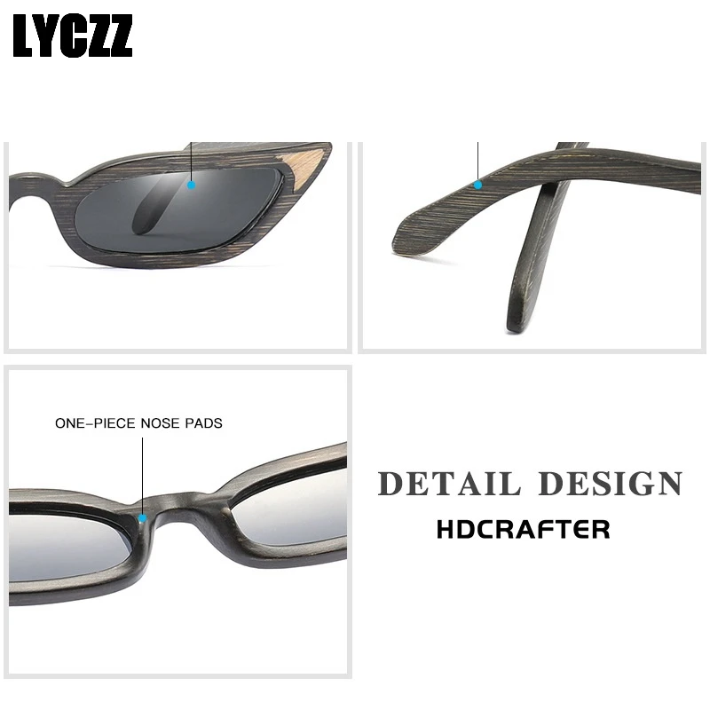 LYCZZ брендовые пикантные деревянные Винтаж солнцезащитные очки для женщин