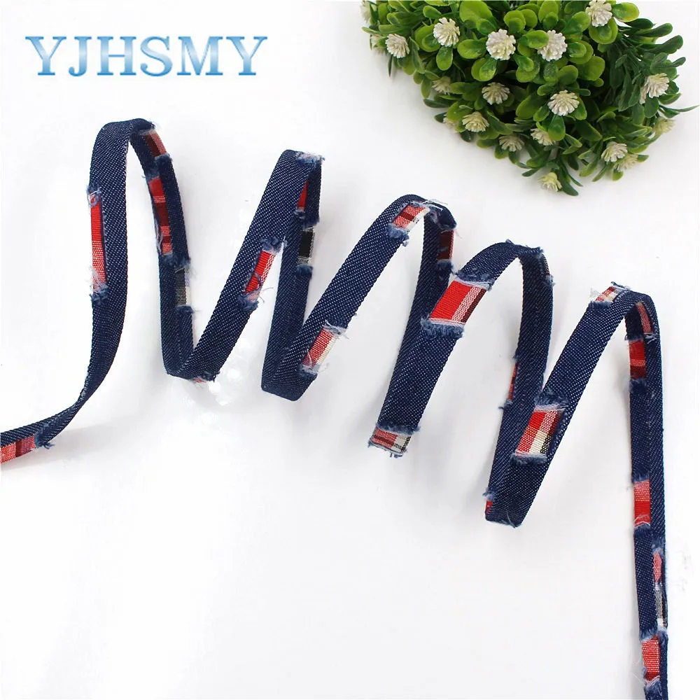 Ткань джинсовая YJHSMY I-19413-983 дюйма (10 мм) 5 ярдов лента для рукоделия аксессуары и