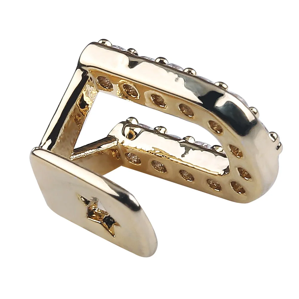 JINAO, новинка, хип-хоп, 26 букв, золото, серебро, зубы, Grillz, все, Iced Out, Micro Pave CZ зубья, грили с силиконом для рождественского подарка