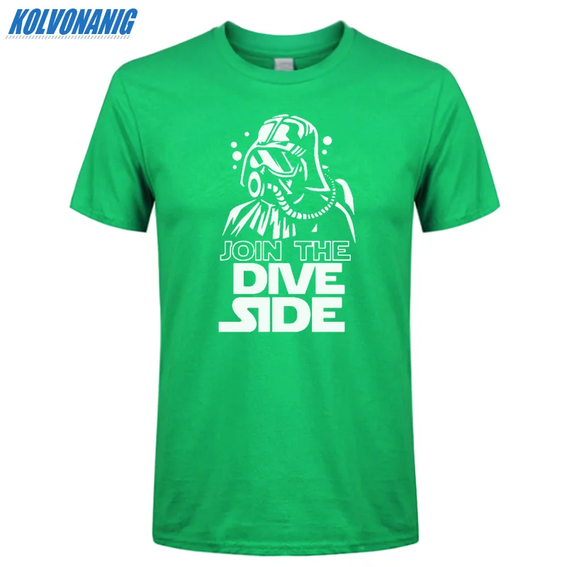 Футболка с забавным принтом JOIN THE DIVE SIDE DARK подводный принт Хлопковая мужская одежда с коротким рукавом и круглым вырезом брендовая футболка размера плюс