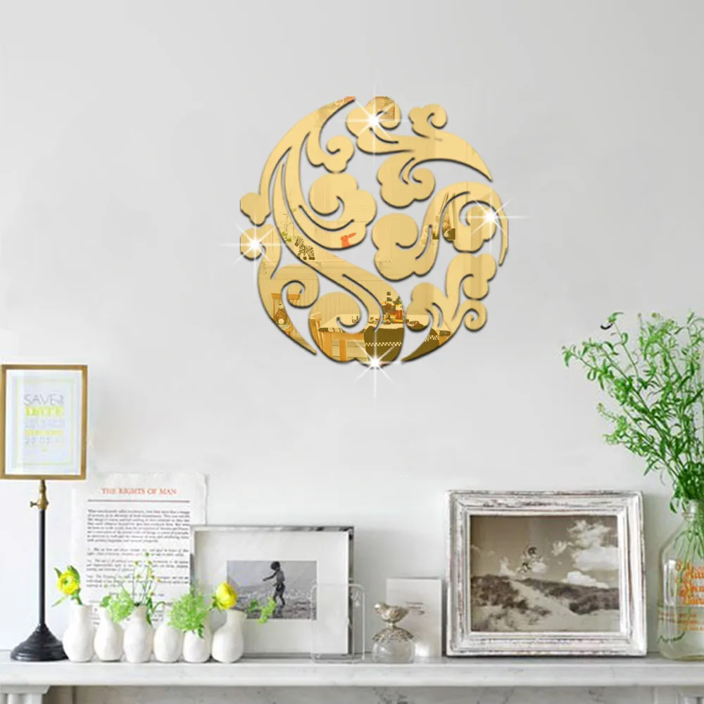 Зеркальные Акриловые Настенные 3d-наклейки сделай сам креативные