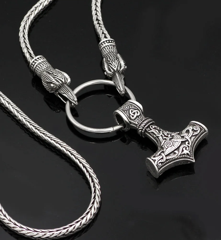 Викинговый шнур Odin's Ravens Of Thor's Молот Мьёльнир скандинавский топор волк кулон