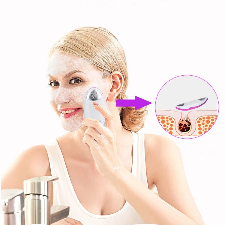 Portable Ion Facial Cleansing Device Electric Face Cleaning Brush Waterproof Deep Cleaner Blackhead Machine Women foreoing lunae