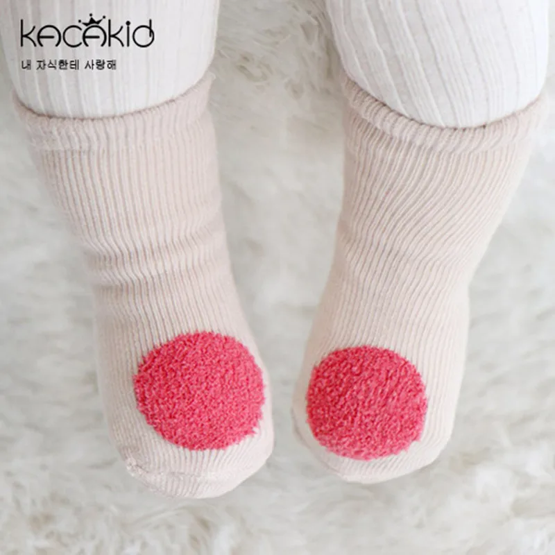 3 пары/упр милые хлопковые нескользящие носки в горошек для мальчиков и