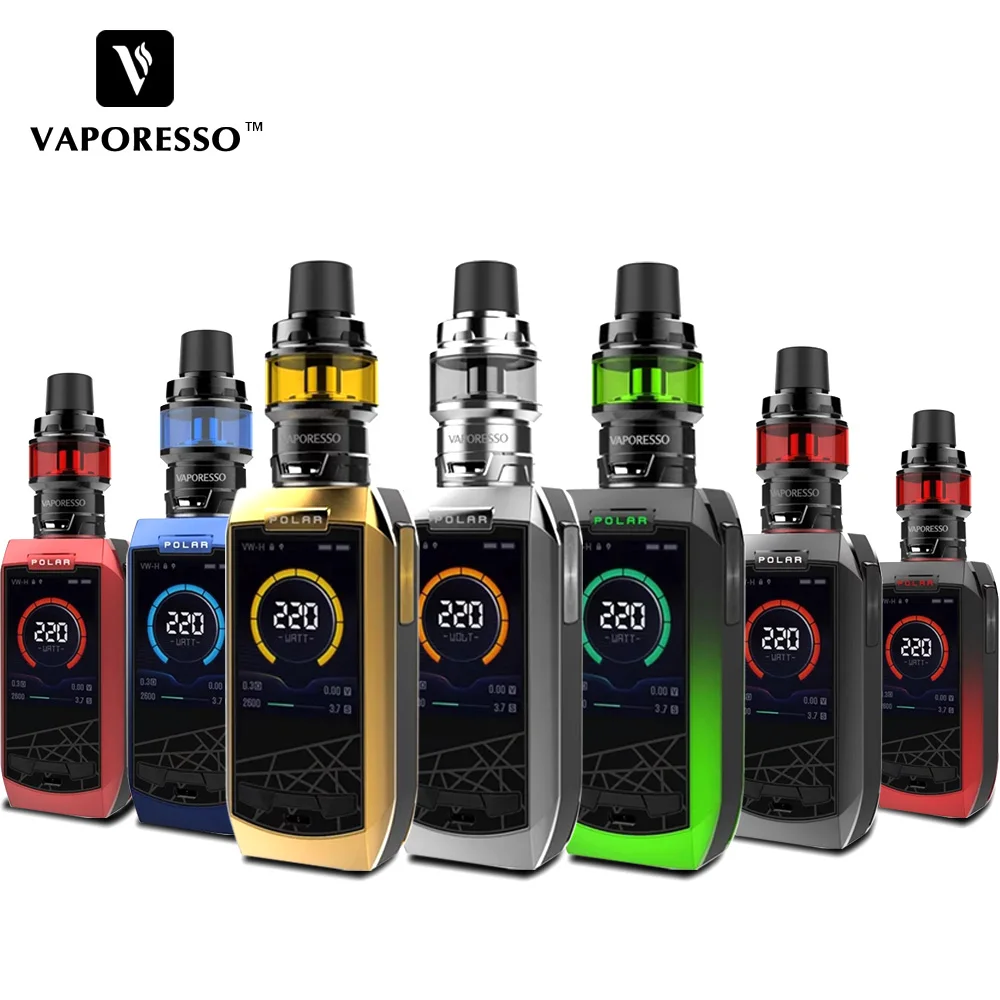 Оригинальная электронная сигарета Vaporesso Polar 220 Вт Vape комплект 2 дюймовый цветной