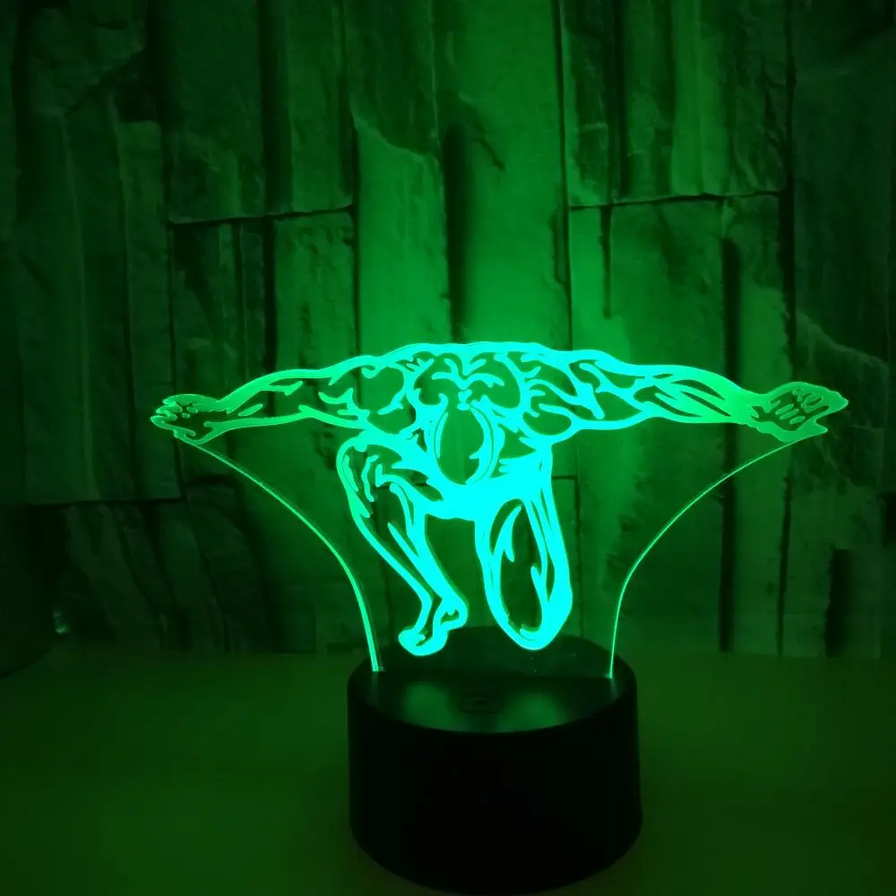Фитнес упражнения 3d Led свет 7 цветов Изменение подарок на день рождения Ночник