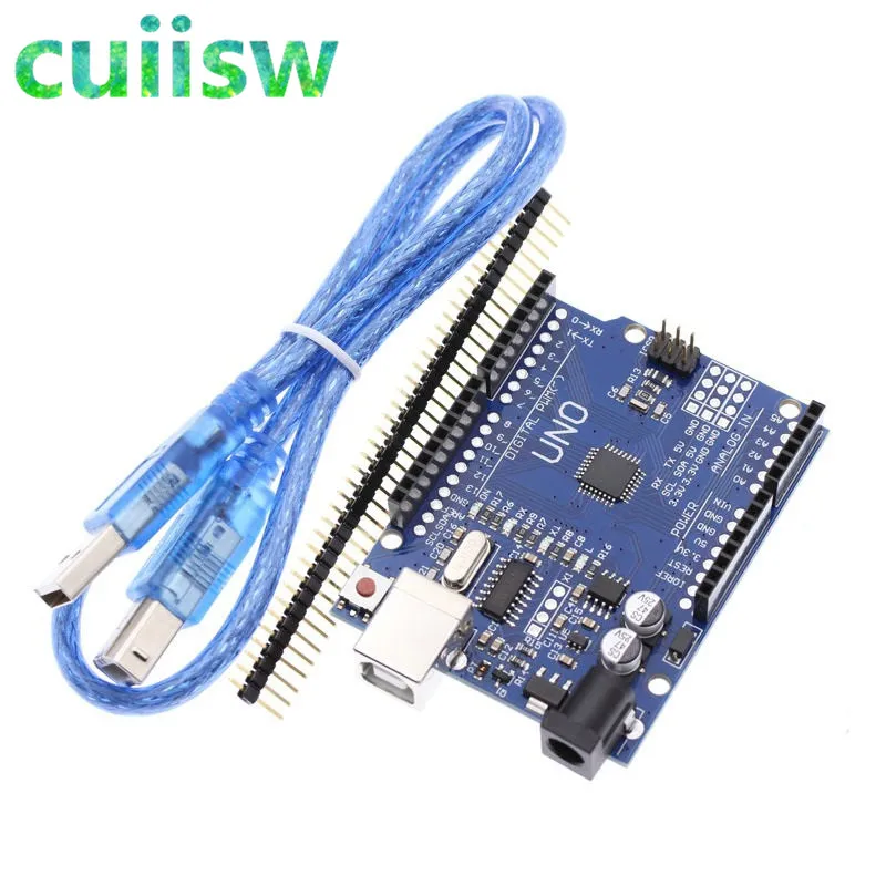 Cuiisw 1 шт. UNO R3 UNO R3 CH340G+ MEGA328P Чип 16 МГц для Arduino UNO R3 макетная плата+ USB кабель