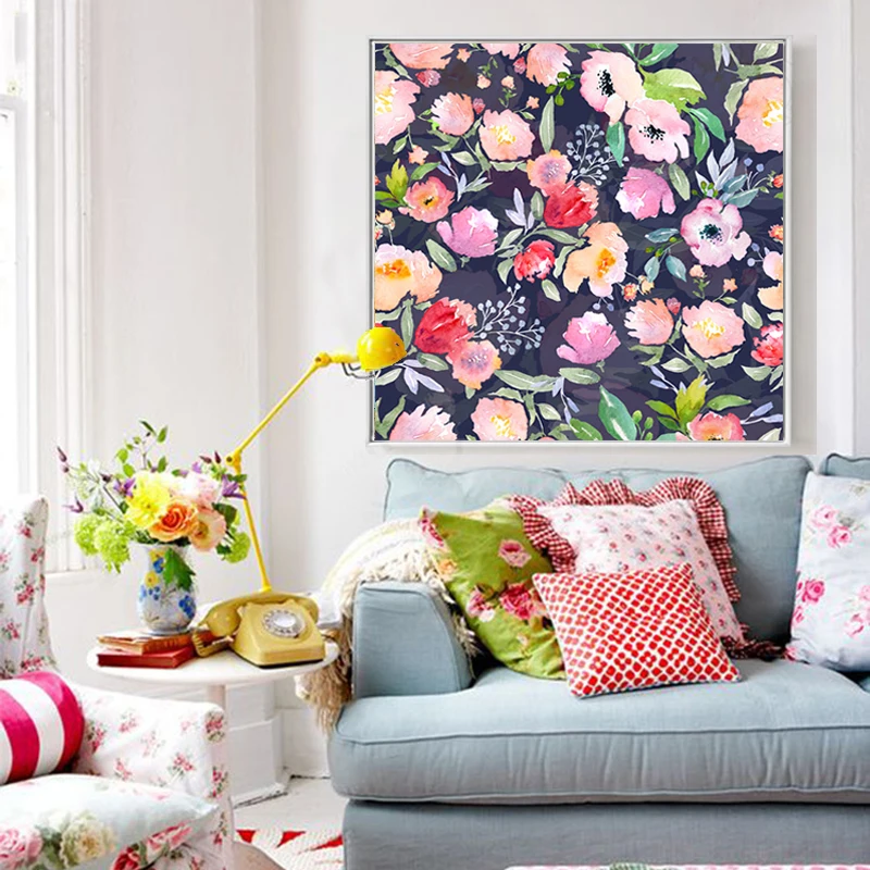 Новый HD холст печать весна лето цветок и листья Картина Настенная картина