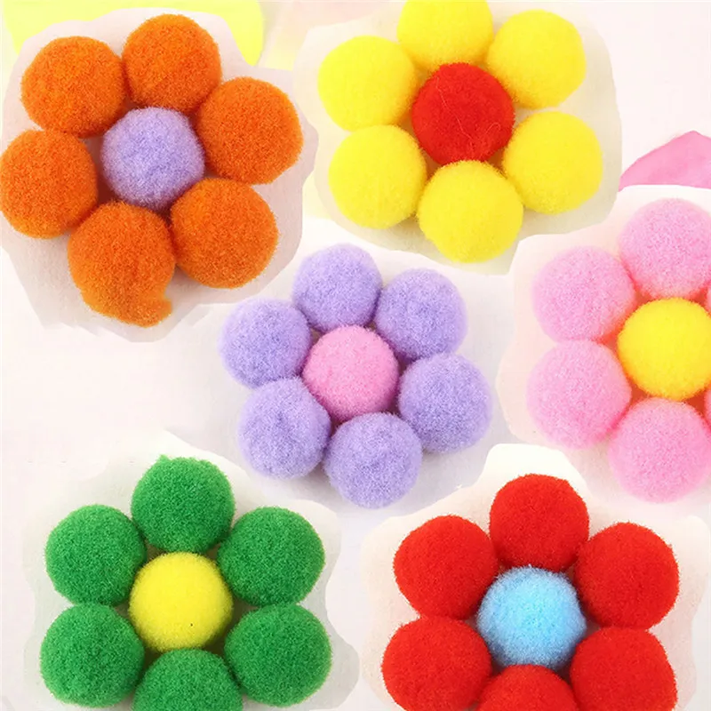 Colored Plush Ball Dog Cat Bird Pet Toy Plush Ball Toy Ball 50 / 100Pcs Funny kitten entertainment pet toy plush ball A1