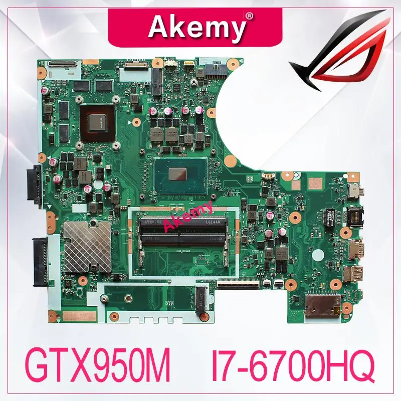 N752VX MB._ 0M/I7 6700HQ/AS GTX950M N16P GT A2 материнская плата REV 2 0 для For Asus N752V ноутбука DDR4 RAM 100%