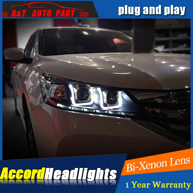 Автомобильный Стайлинг для Honda Accord 9 головной светильник s 13-15 светодиодный Angel eye