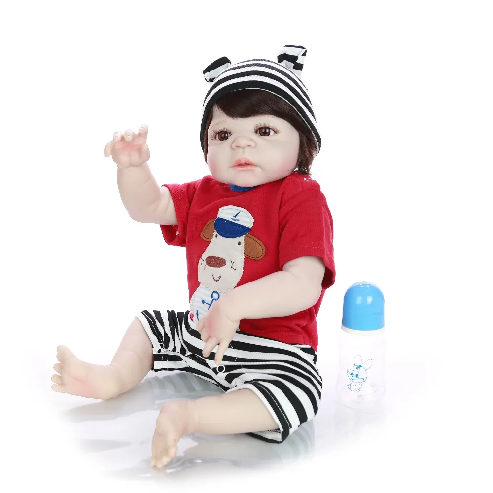 Горячая куклы Reborn Baby Toy 23 ''57 см полностью силиконовый корпус виниловая Реалистичная Детская кукла мальчик игрушка в Sao Paulo детский подарок на день рождения