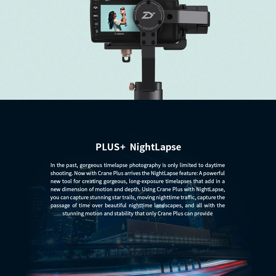 ZHIYUN Crane Plus Gimbal сверхмощный 3 оси 2,5 кг Полезная нагрузка для большинства DSLR и беззеркальных камер SONY, CANON Ручной Стабилизатор